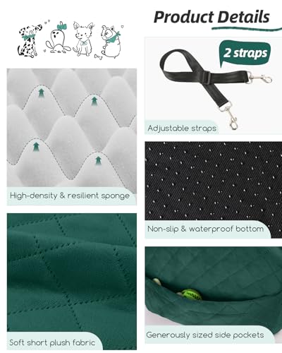 Dog Booster Car Seat for Small (Green / Medium)