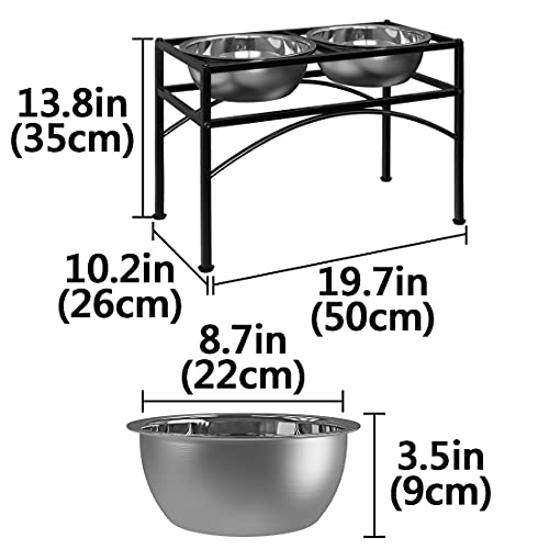 Elevated Dog Bowls for Large Dogs (Black Large)