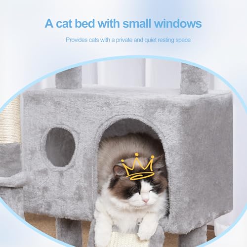 Cat Tree Tower with Removable Toys (41.3 Inches / Light Gray)