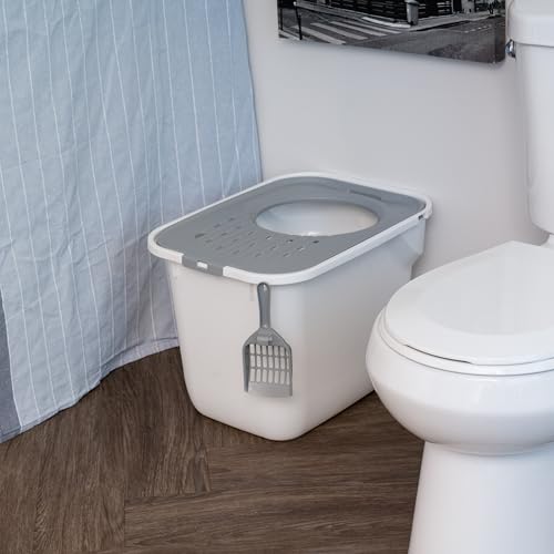 Large Top Entry Cat Litter Box (Top Entry / White)