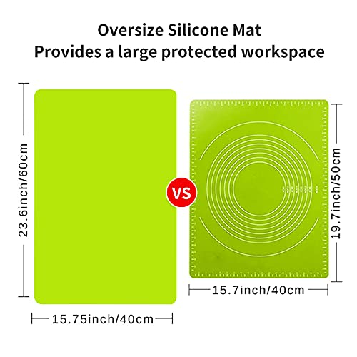 Extra Large Silicone Table Mat (02-green / 23.6"L x 15.7"W)