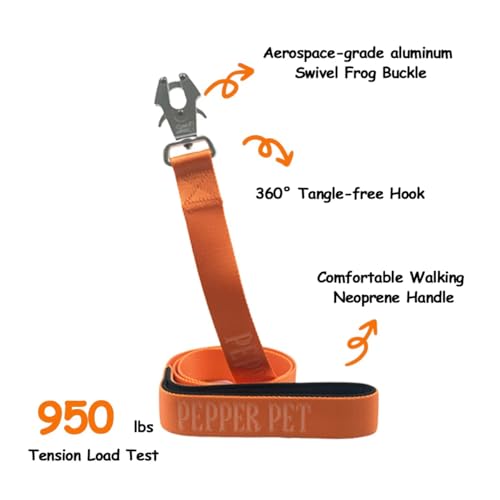 4FT Heavy Duty Traffic Short Leash (Orange)