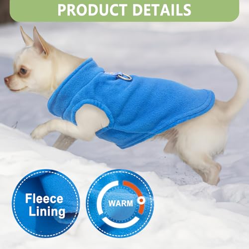 2 Pack Dog Sweater with Leash Ring (blue,green / Small(4-6lbs))