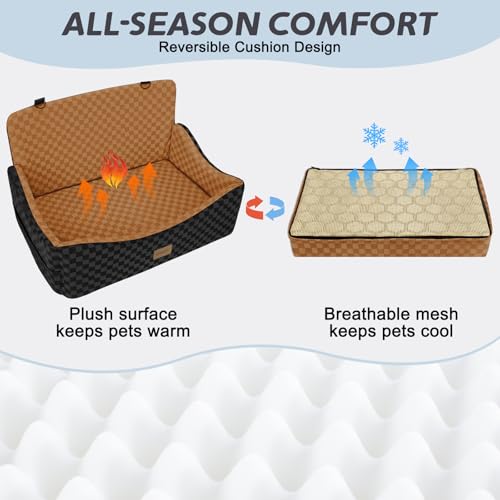 Dog Car Seat for Medium (Large / Brown)