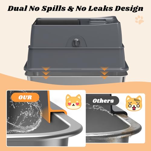 Enclosed Stainless Steel Cat Litter Box with Lid High Sided (Transparent Grey / X-Large)