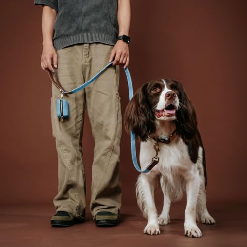 PU Leather Dog Leash for Medium Dogs (Denim Blue / 3/4''x 5FT)