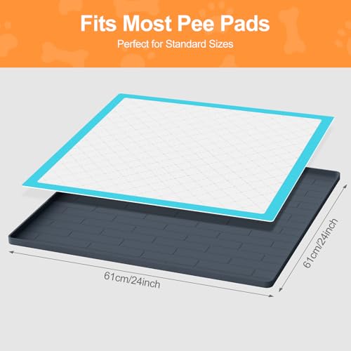 Pee Pad Tray Holder for Dogs (Dark Gray / 24 x 24 Inches)