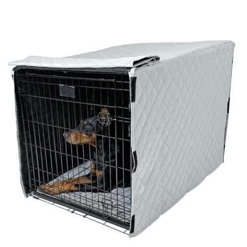 Quilted Dog Crate Cover (Grey / 36")