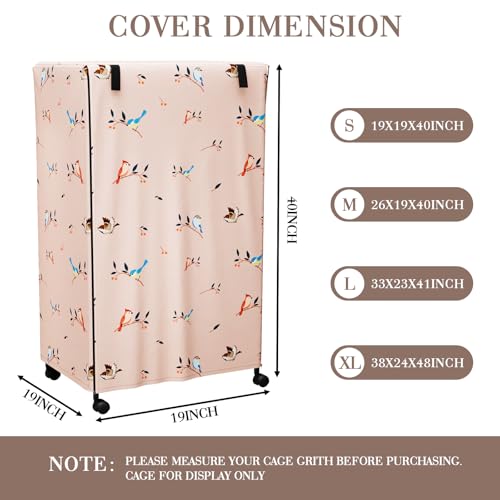 Ultra Blackout Birdcage Cover (Bird Designs / 19.0"L x 19.0"W x 40.0"H)
