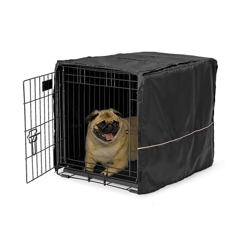 Small Dog Crate Cover (Black / 24.0"L x 18.0"W x 24.0"H)