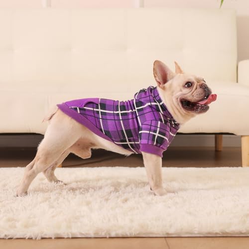 Plaid Dog Hoodie (X-Small / Purple)