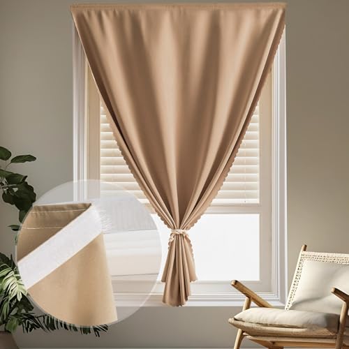 Self Adhesive Curtains (59"W x 71"L (Pack of 1) / Brown)