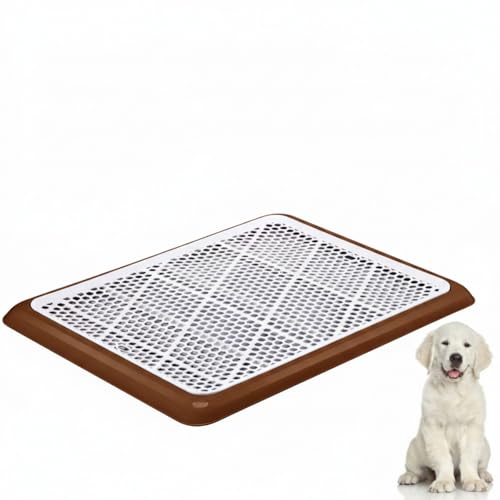 Dog Pee Pad Holder Potty Tray Portable Dog Litter Box Toilet Training for Indoor Outdoor Small Medium Large Pet Puppy (Coffee / 25.59 x 18.9 Inches)