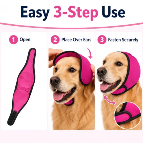 Dog Ear Muffs for Noise Protection (Magenta / Large)