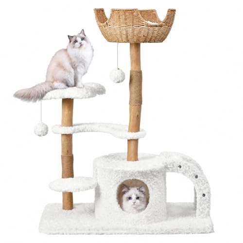 Modern Cat Tree (White / 45.6'')