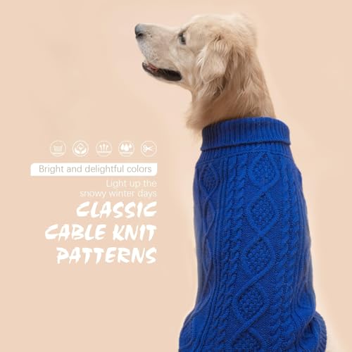 Dog Sweater for Medium Large Dogs (DarkBlue / Medium/Large)
