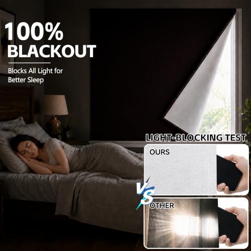 100% Blackout Curtains (White / 35"W x 72"H)