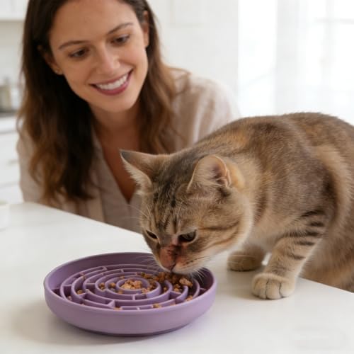 Silicone Slow Feeder Bowl with 37 Non (Purple)