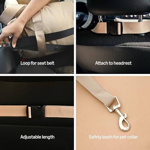 Dog Car Seat Pet Booster for Small (BEIGE)
