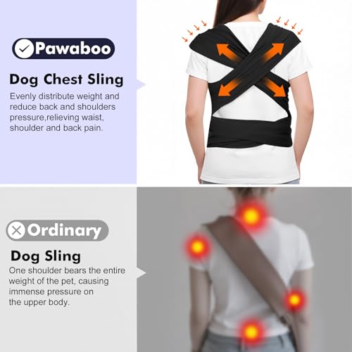 Pet Sling Carrier for Small Dogs and Cats (A-Black)