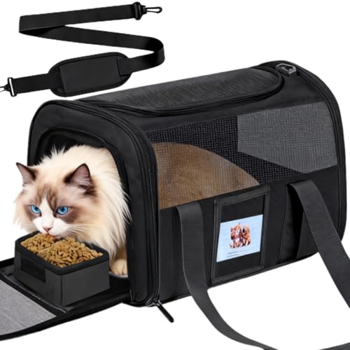 Large Soft Cat Carrier Up to 28 Lbs (Black / 13.0"L x 13.0"W x 20.0"H)