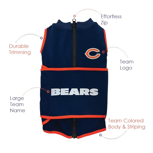 NFL CHICAGO BEARS Dog Anxiety Shirt Calming Soothing Solution Vest (Chicago Bears / Extra Small)