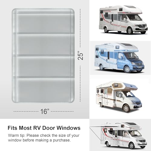 RV Door Window Shade Cover (Grey / 1 Pack (25"L x 16"W))