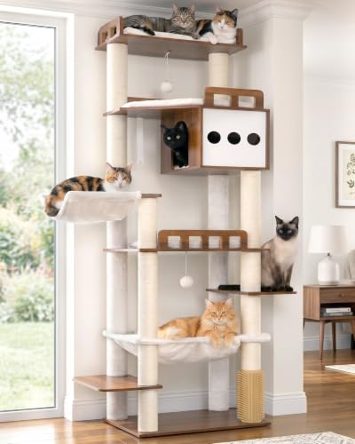 Modern Cat Tree (76 inches / Earth Brown)