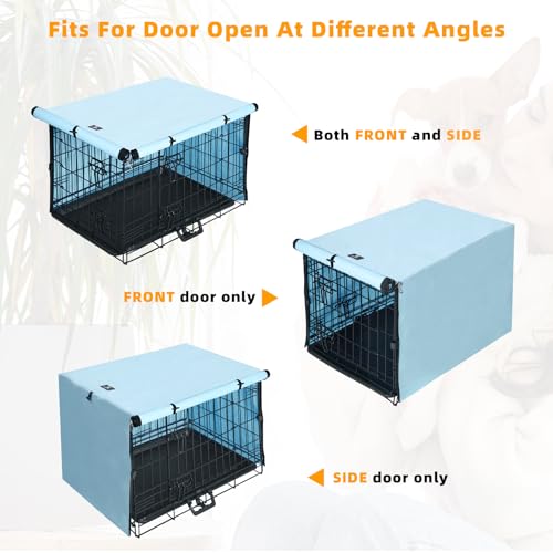 Dog Crate Cover Waterproof Kennel Cover (42.9"L x 28.3"W x 30.3"H / Blue)