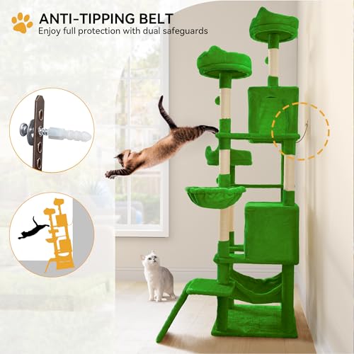 75inch Cat Trees for Large Cats (Green / 75 inch)