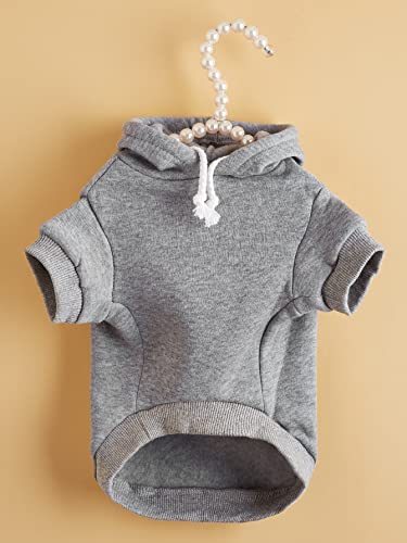Basic Dog Hoodie Sweatshirt Puppy Sweater Warm Cat Costumes Pet Clothes for Chihuahua Puppy Kitten Small Medium Dogs Light Grey Small (Small / Light Grey)