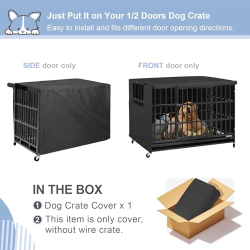 Dog Crate Cover (Black / 18.0"L x 12.0"W x 14.0"H)