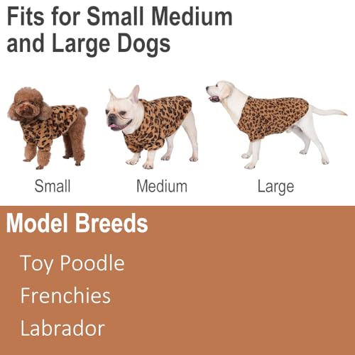 Leopard Print Dog Sweater (Coffee Brown / Small)