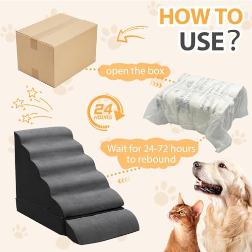 Dog Stairs for High Beds (dark grey)