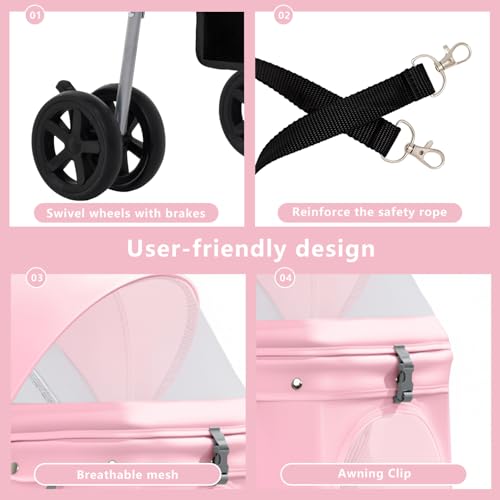 Pet Stroller for Small (pink)