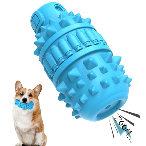 Natural Rubber Squeaky Dog Chew Toy for Medium Aggressive Chewers (Azure / Medium（For 30–55 lb dogs）)