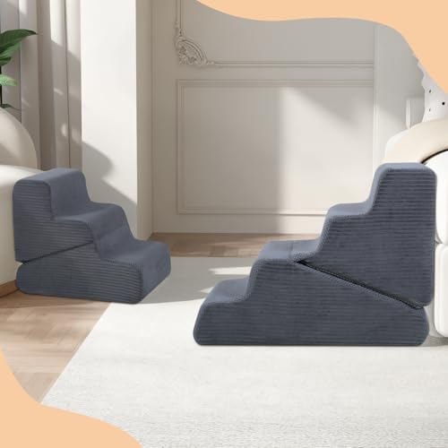 Dog Ramp for Bed (Grey / Standard 3 Step)