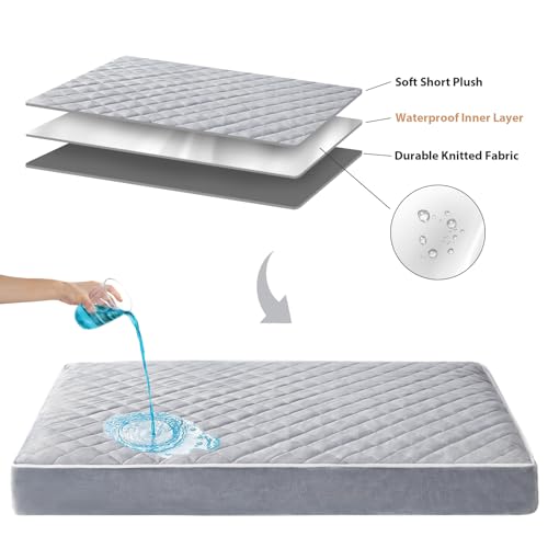 Orthopedic XXL Dog Beds for Large Senior Dog Bed Comfy Sleeping (Light Grey / 47"L x 29"W x 3.5"Th)
