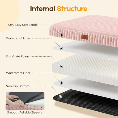 Orthopedic Dog Bed for XXL Dog (Pink / 47"x29"x4")