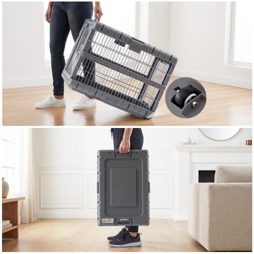 28" L Collapsible Dog Crate for Dogs (Gunmetal / 27.95 x 18.9 x 21.65 in)