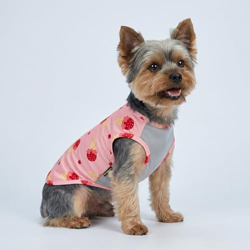 2 Pack Ice Cream & Cherry UPF 50+ UV Sun Protection Dog Shirt (Large / Ice Cream & Cherry)