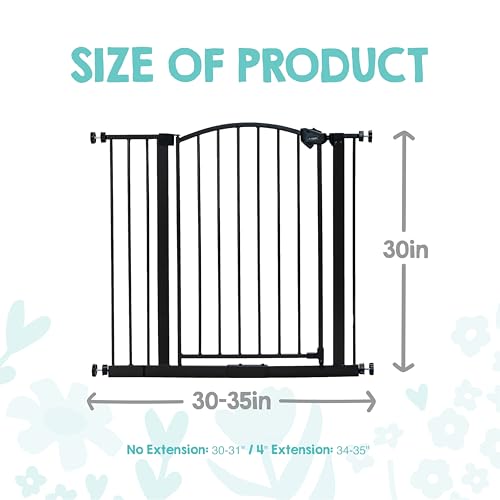 Safety 30" 35" Extra Wide Baby Gate (Bronze - 30-35"w X 30"h)