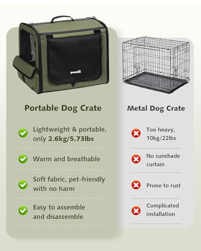 Dog Car Carrier Light Weight 24×17.7×20.5in (Green / 24.0"L x 17.7"W x 20.5"H)