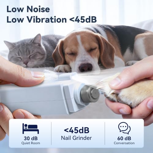 2-in-1 Quiet Electric Pet Nail Clipper & Grinder with Light for Dogs Cats (Blue) Dual LED Lights,3-Speed Grinder,Nail Clipping Splash Guard,Type-C Rechargeable,Quiet Design for Anxious Dogs & Cats (Blue)
