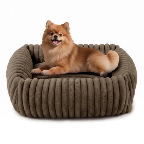 Dog Bed for Small Medium Dog (Coffee / M (25"x21"x7"))