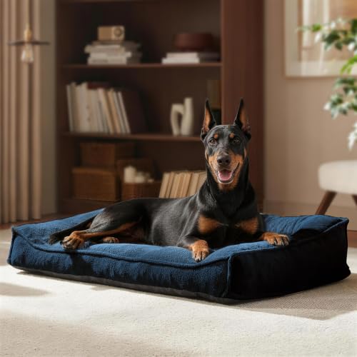 XXL Orthopedic Dog Beds Large Sized Dog (Blue / 48"L x 35"W x 10"Th)
