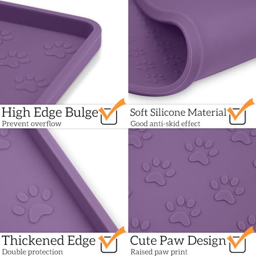 2 Pack Dog Food Mat Anti (11.8"L x 11.8"W - 2 Pack / Purple)