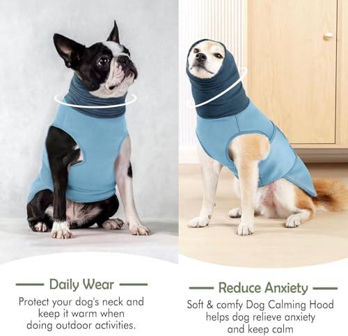 Reflective & Soft Dog Anxiety Vest with Ear Wraps for Thunderstorm (LightBlue / X-Small)