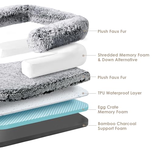 Foldable XXL Dog Bed for Large Sized Dog (54x38x7.5(Folded 38x27) / Faded Black)