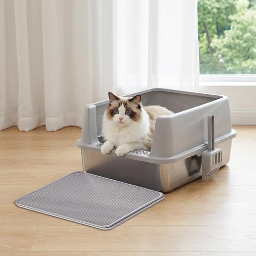 Stainless Steel Cat Litter Box with Lid (S)